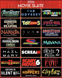 Collage de películas populares y estrenos del 2026.